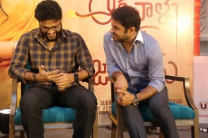 Pictures of Aadavallu Meeku Johaarlu Pre-Release Press Meet - attended by Rashmika Mandanna, Jhansi and others.