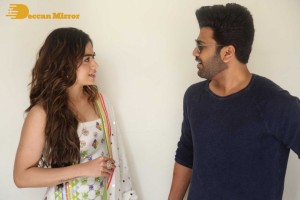 Press Meet of Telugu Movie Aadavallu Meeku Joharlu attended by actors Sharwanand and Rashmika