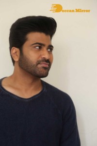 Press Meet of Telugu Movie Aadavallu Meeku Joharlu attended by actors Sharwanand and Rashmika