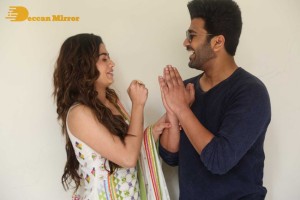 Press Meet of Telugu Movie Aadavallu Meeku Joharlu attended by actors Sharwanand and Rashmika