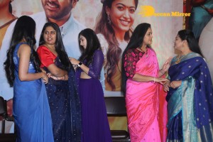 Press Meet of Telugu Movie Aadavallu Meeku Joharlu attended by actors Sharwanand and Rashmika