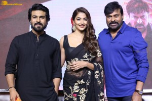 Acharya movie press meet attended by Chiranjeevi, Ram Charan Teja, Pooja Hegde and Koratala Siva