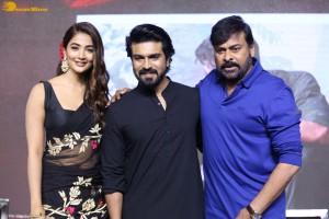 Acharya movie press meet attended by Chiranjeevi, Ram Charan Teja, Pooja Hegde and Koratala Siva