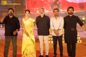 Acharya-Pre-Release-Function attended by Chiranjeevi, Ram Charan Teja, Pooja Hegde, S.S. Rajamouli and others