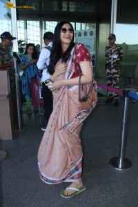 actress Adah Sharma beautiful in a saree spotted at mumbai airport