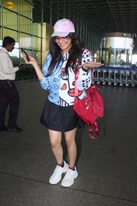 actress Adah Sharma cute in a black mini skirt