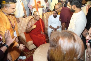 Adipurush Pre-Release Function attended by Prabhas, Kriti Sanon, Bhushan Kumar, YV Subba Reddy, IPS Ramesh Reddy, and others.