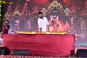 Adipurush Pre-Release Function attended by Prabhas, Kriti Sanon, Bhushan Kumar, YV Subba Reddy, IPS Ramesh Reddy, and others.