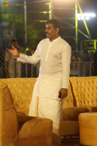 Adipurush Pre-Release Function attended by Prabhas, Kriti Sanon, Bhushan Kumar, YV Subba Reddy, IPS Ramesh Reddy, and others.