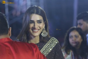Adipurush Pre-Release Function attended by Prabhas, Kriti Sanon, Bhushan Kumar, YV Subba Reddy, IPS Ramesh Reddy, and others.