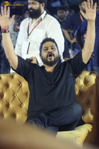 Adipurush Pre-Release Function attended by Prabhas, Kriti Sanon, Bhushan Kumar, YV Subba Reddy, IPS Ramesh Reddy, and others.