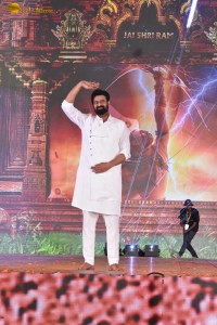 Adipurush Pre-Release Function attended by Prabhas, Kriti Sanon, Bhushan Kumar, YV Subba Reddy, IPS Ramesh Reddy, and others.