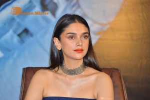 Aditi Rao Hydari in a blue off shoulder dress