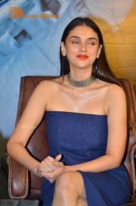 Aditi Rao Hydari in a blue off shoulder dress