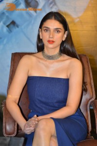 Aditi Rao Hydari in a blue off shoulder dress