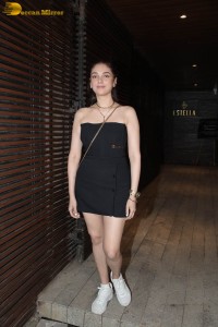actress aditi rao in a short black dress