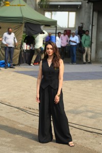 actress Aditi Rao Hydari cute in a black dress