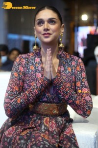 Aditi Rao Hydari looking cute at Hey Sinamika Pre-Release Function