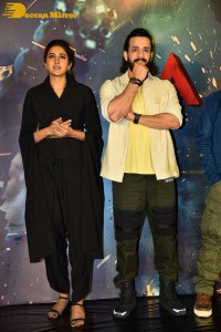 Telugu Movie Agent Teaser Launch event attended by Akhil Akkineni and Sakshi Vaidya