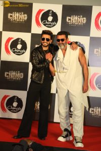 Agent Ching Attacks Ad Launch attended by Ranveer Singh, Sreeleela and Bobby Deol