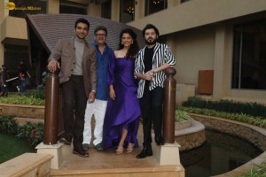 Actors Pratik Gandhi, Divyendu Sharma, and Saiyami Kher promote their film Agni