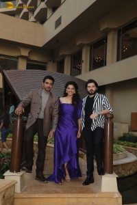 Actors Pratik Gandhi, Divyendu Sharma, and Saiyami Kher promote their film Agni