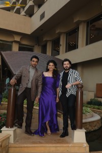 Actors Pratik Gandhi, Divyendu Sharma, and Saiyami Kher promote their film Agni