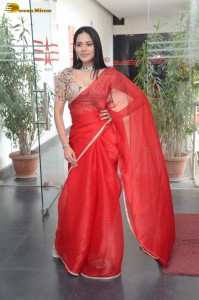 indian actress aishwyara dutta gorgeous looks in a red saree