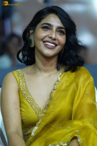 actress aishwarya lekshmi gorgeous looks in a green lehenga choli at a movie function