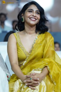 actress aishwarya lekshmi gorgeous looks in a green lehenga choli at a movie function