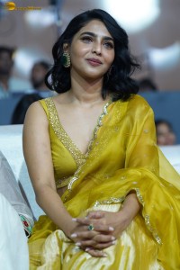 actress aishwarya lekshmi gorgeous looks in a green lehenga choli at a movie function