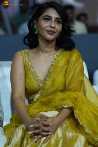 actress aishwarya lekshmi gorgeous looks in a green lehenga choli at a movie function