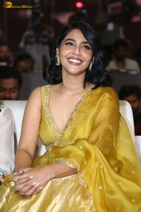 actress aishwarya lekshmi gorgeous looks in a green lehenga choli at a movie function