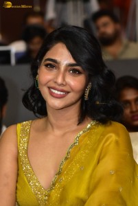 actress aishwarya lekshmi gorgeous looks in a green lehenga choli at a movie function