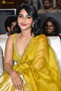 actress aishwarya lekshmi gorgeous looks in a green lehenga choli at a movie function
