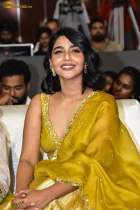 actress aishwarya lekshmi gorgeous looks in a green lehenga choli at a movie function