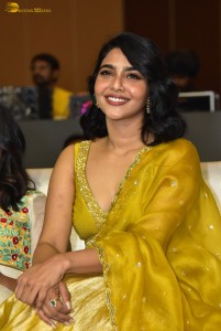 actress aishwarya lekshmi gorgeous looks in a green lehenga choli at a movie function