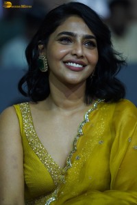 actress aishwarya lekshmi gorgeous looks in a green lehenga choli at a movie function