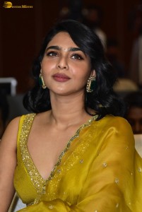 actress aishwarya lekshmi gorgeous looks in a green lehenga choli at a movie function