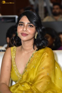 actress aishwarya lekshmi gorgeous looks in a green lehenga choli at a movie function