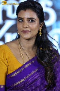 actress Aishwarya Rajesh gorgeous in a blue saree