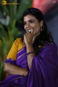 actress Aishwarya Rajesh gorgeous in a blue saree