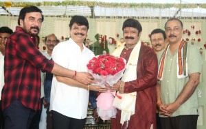 Akhanda Thaandavam Launch attended by Nandamuri Balakrishna, his daughters Brahmani and Tejaswini, and Director Boyapati Srinu