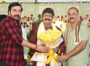 Akhanda Thaandavam Launch attended by Nandamuri Balakrishna, his daughters Brahmani and Tejaswini, and Director Boyapati Srinu