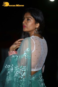 Actress Akshatha Srinivas Photoshoot in a transparent green saree