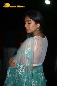 Actress Akshatha Srinivas Photoshoot in a transparent green saree