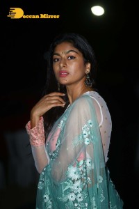 Actress Akshatha Srinivas Photoshoot in a transparent green saree