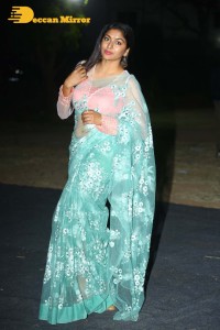 Actress Akshatha Srinivas Photoshoot in a transparent green saree