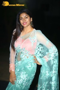 Actress Akshatha Srinivas Photoshoot in a transparent green saree