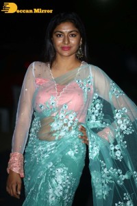 Actress Akshatha Srinivas Photoshoot in a transparent green saree